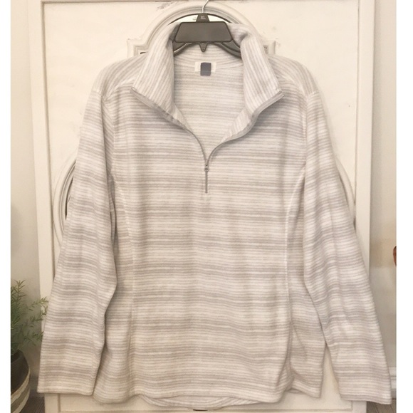 striped fleece pullover